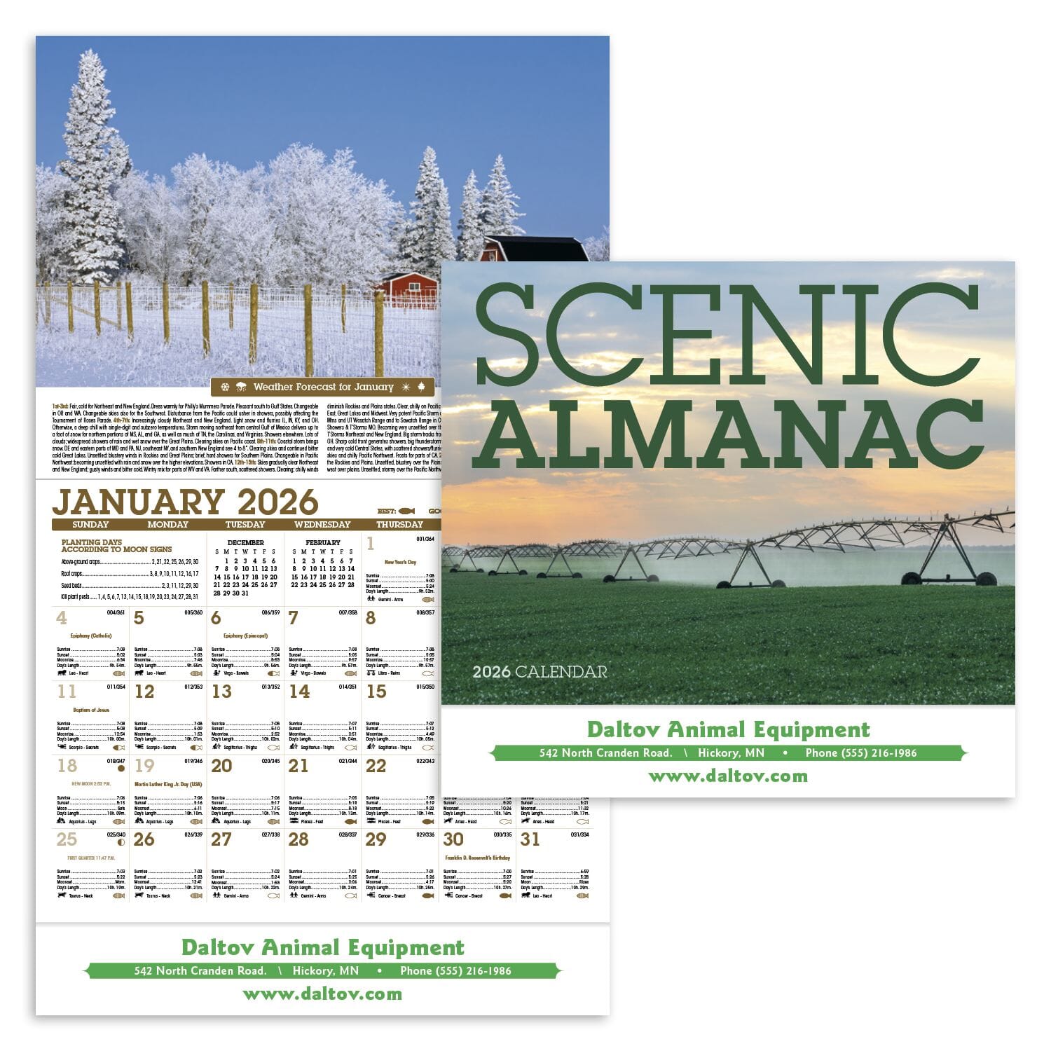 2026 Scenic Almanac Calendar
