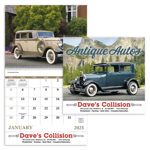 2025 Antique Autos - Spiral Calendar