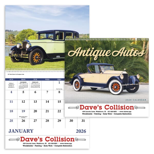 2020 Antique Autos - Spiral Calendar