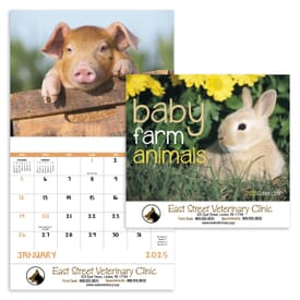 2025 Baby Farm Animals - Stapled Calendar