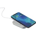 Phone resting on charger