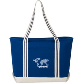 Atlantic Stripe 20oz Cotton Zippered Boat Tote