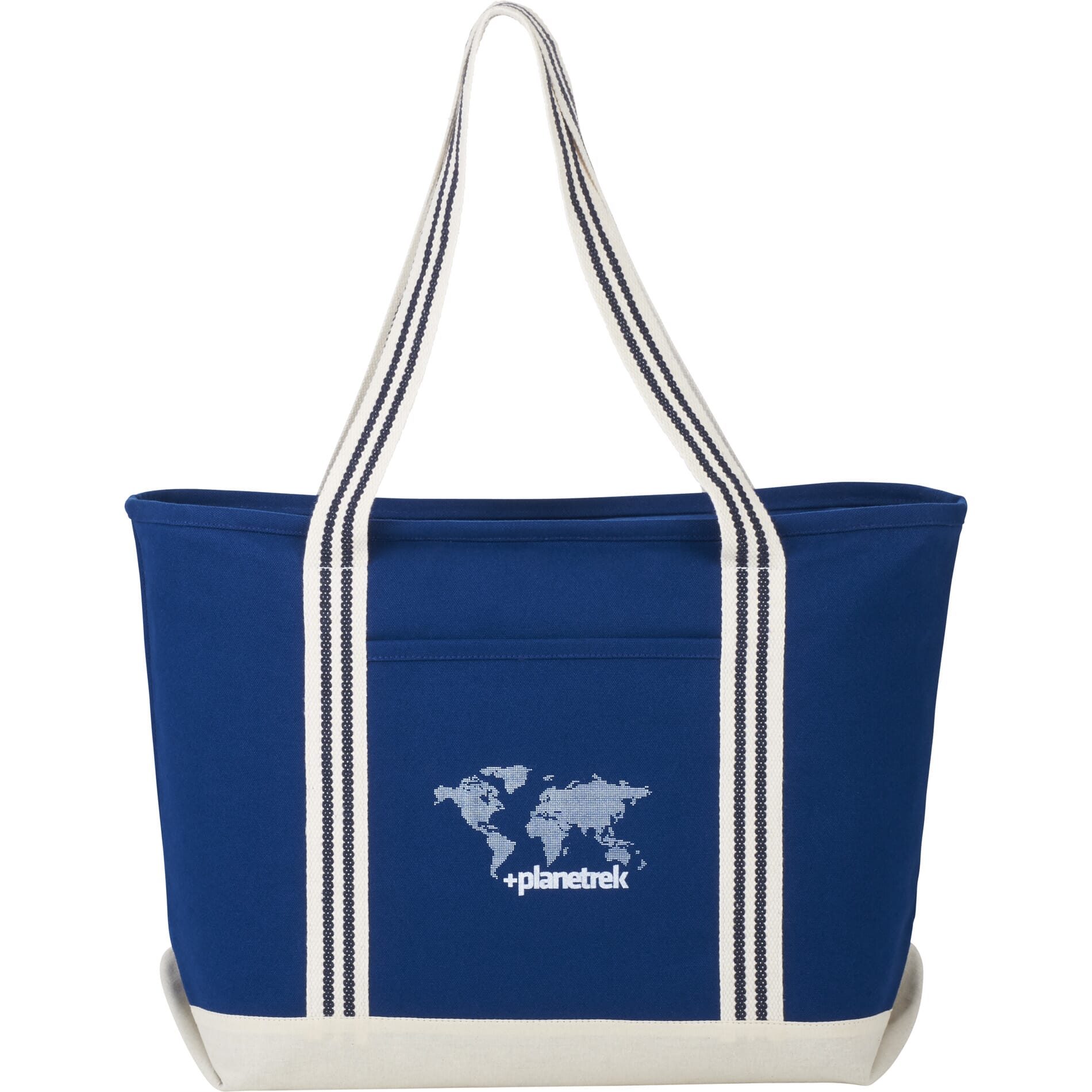 Atlantic Stripe 20oz Cotton Zippered Boat Tote