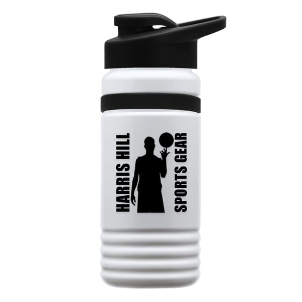 20 oz Recycled PETE Bottle With Drink Thru Lid and Silicone Band