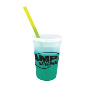 17 oz Chameleon Color Changing Stadium Cup Straw/Lid Set