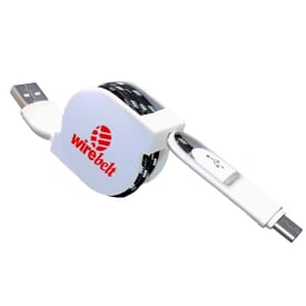 Retract-It Type C Lighted 3-in-1 Charging Cable