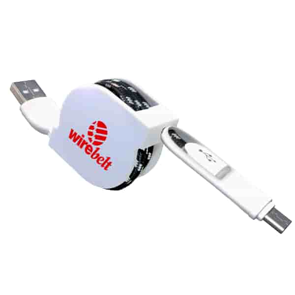 Retract-It Type C Lighted 3-in-1 Charging Cable