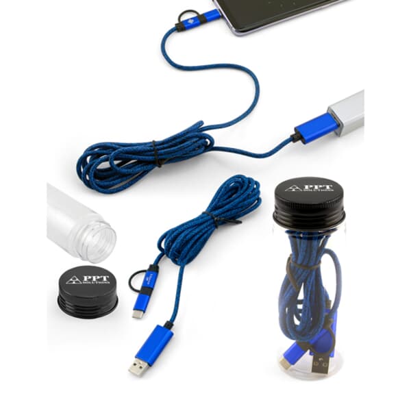Long 6.5 ft Bottled 3-in-1 Charging Cable