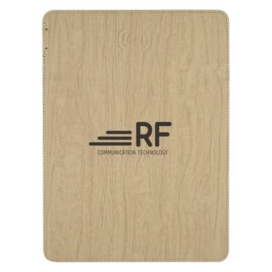 Woodgrain Wireless Charging Mouse Pad With Phone Stand