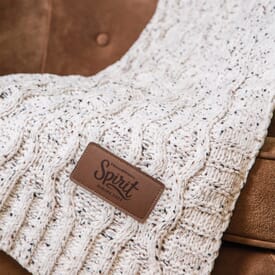 Vanilla Cookie Heather Cable Knit Chenille Blanket