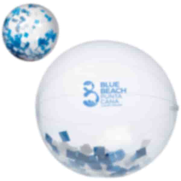 16" Confetti Filled Round Clear Beach Ball