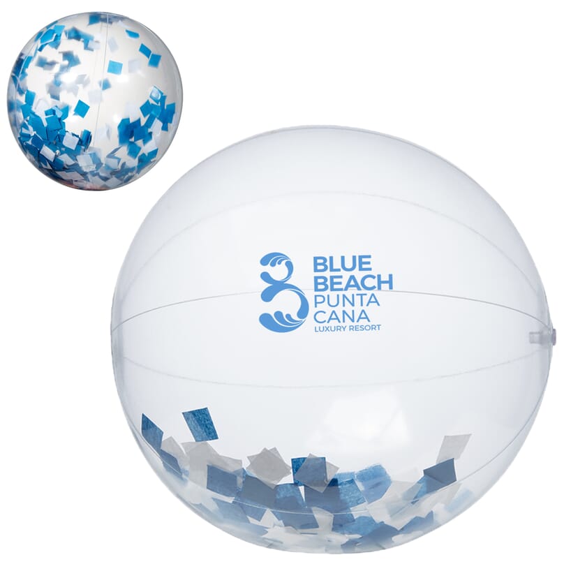 16 Confetti Filled Round Clear Beach Ball
