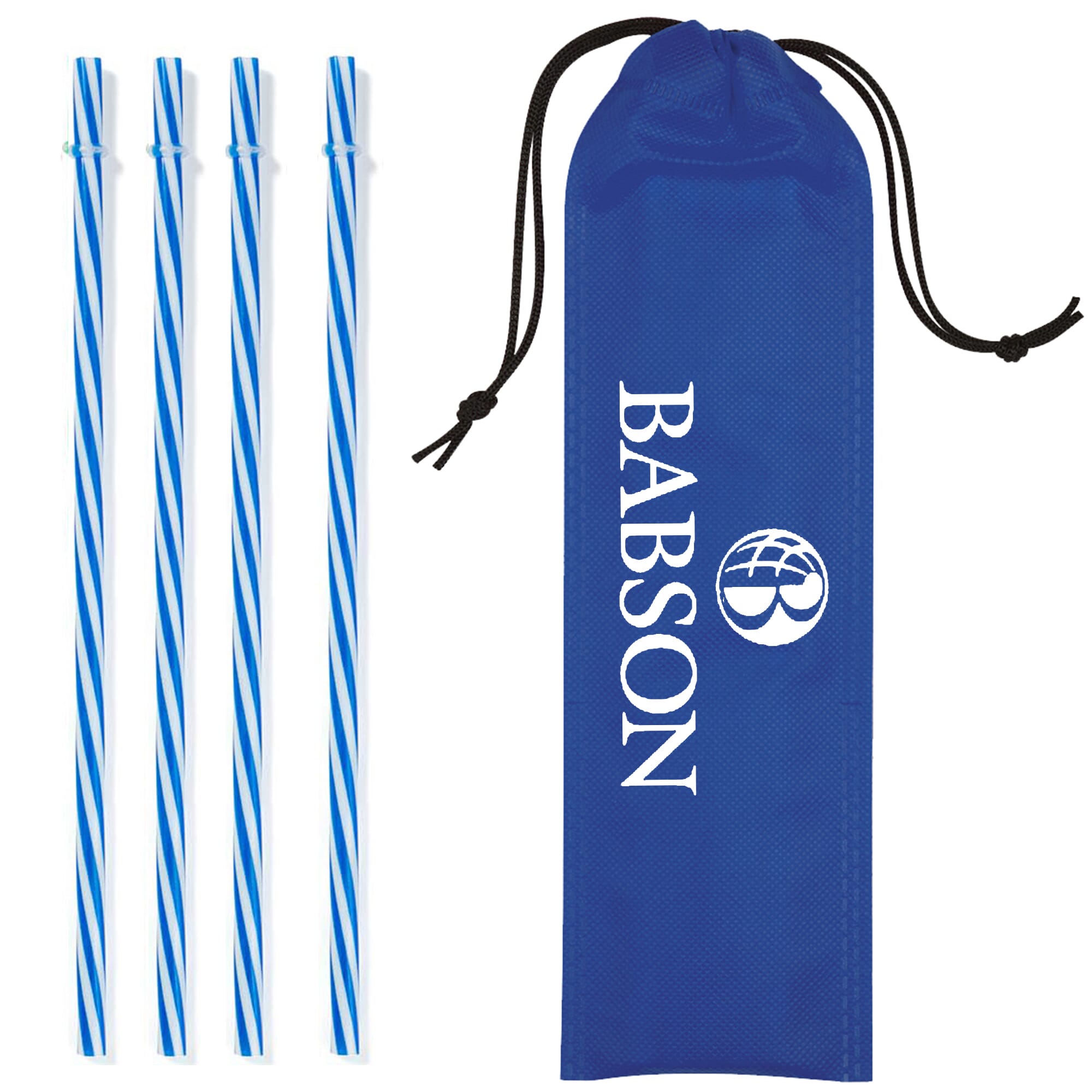 4 Reusable Straws In Drawstring Pouch