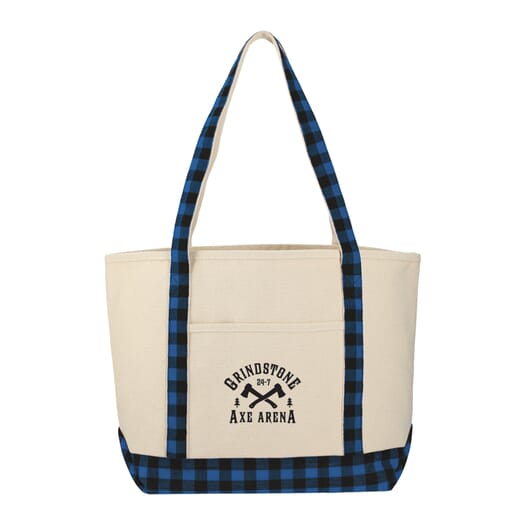 Buffalo Plaid 18 oz Cotton Boat Tote