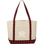 Buffalo Plaid 18 oz Cotton Boat Tote