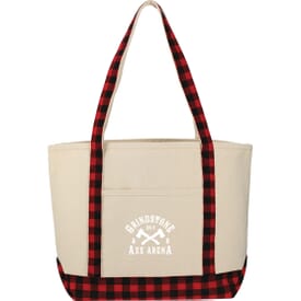 Buffalo Plaid 18 oz Cotton Boat Tote