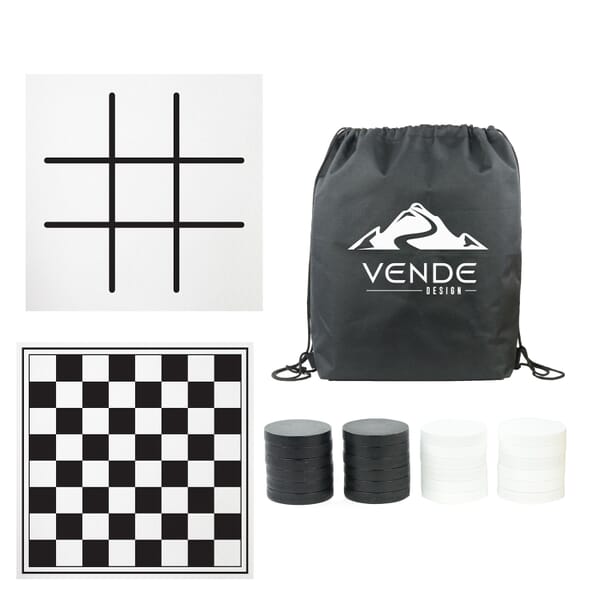 Oversized Checkers with Mat & Carrying Case