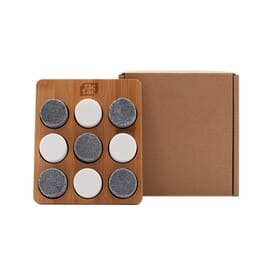 Constrictor Bamboo Tic-Tac-Toe Game with Stone Playing Pieces