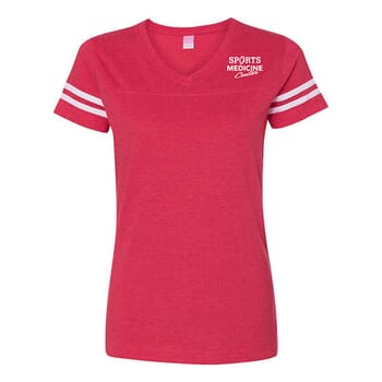 Women's LAT Fine Jersey V-Neck Football T-Shirt
