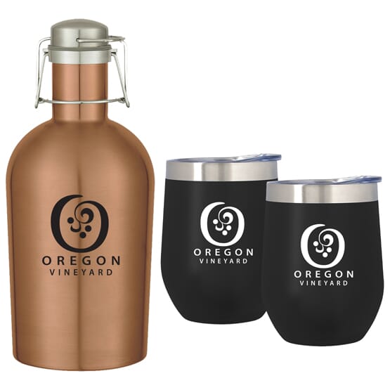 Stemless Wine and Growler Gift Set