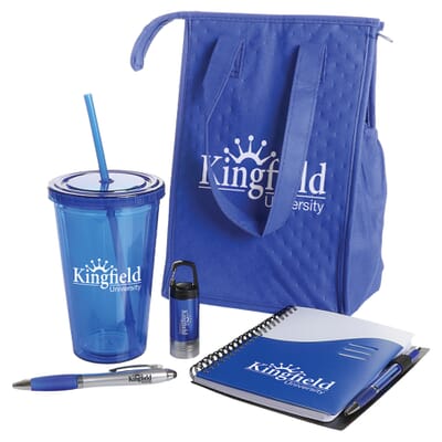 Blue employee welcome kit