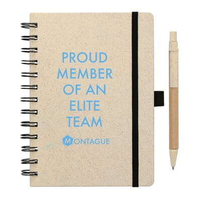 5” x 7” Wheat Straw Notebook with Pen