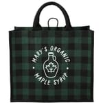 Buffalo Plaid Printed Jute Tote