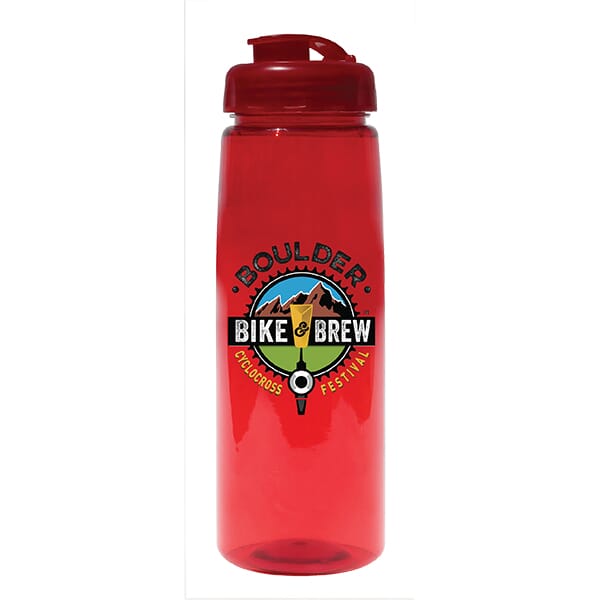 clear plastic water bottle with flip top spout
