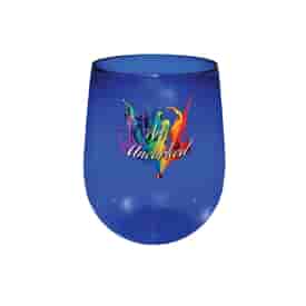 12 oz Plastic Stemless Wine Glass- Full Color Digital