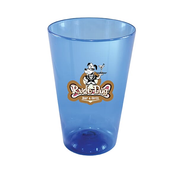 16 Oz Plastic Pint Glass Full Color Digital Promotional Giveaway Crestline 7299