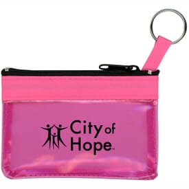 The Rainbow Translucent/Crystal Clear Zip Pouch with Key Ring