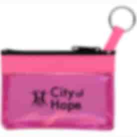 The Rainbow Translucent/Crystal Clear Zip Pouch with Key Ring