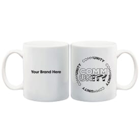 11 oz White Ceramic Mug - Community