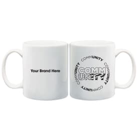 11 oz White Ceramic Mug - Community
