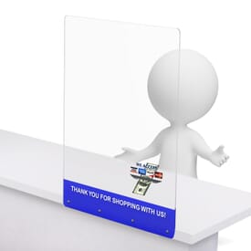 Clear Acrylic Front Counter Mount Sneeze Guard 24"W x 35"H