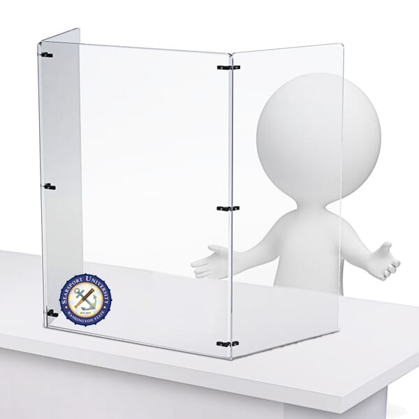 3 Panel Clear Acrylic Table Top Sneeze Guard
