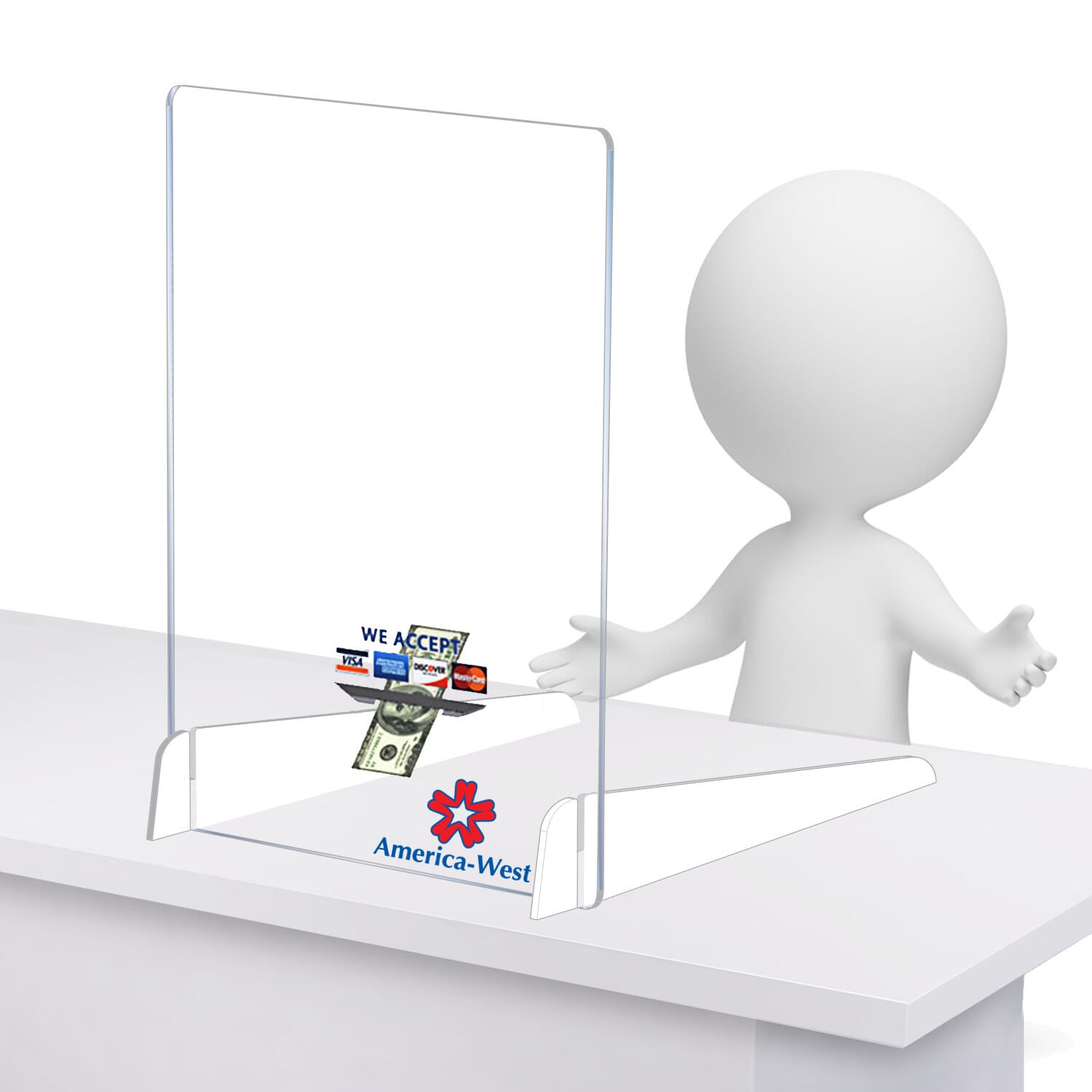 Clear Acrylic Sneeze Guard with Legs