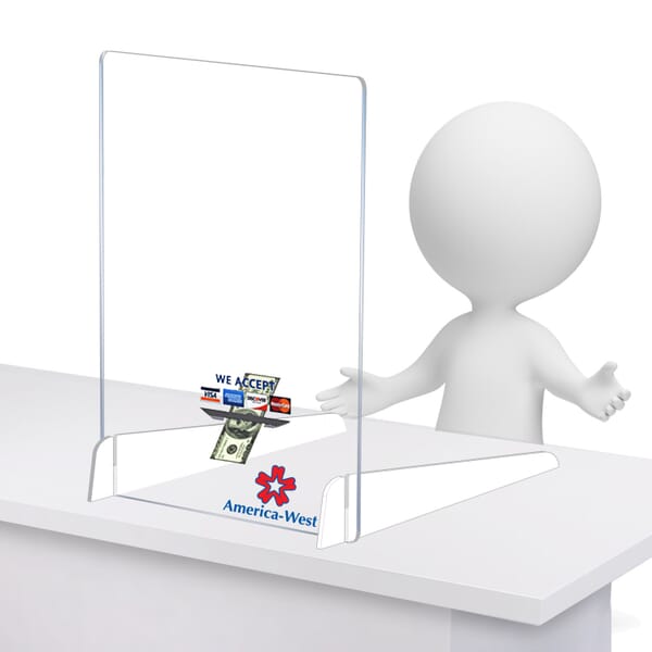 Clear Acrylic Sneeze Guard with Legs