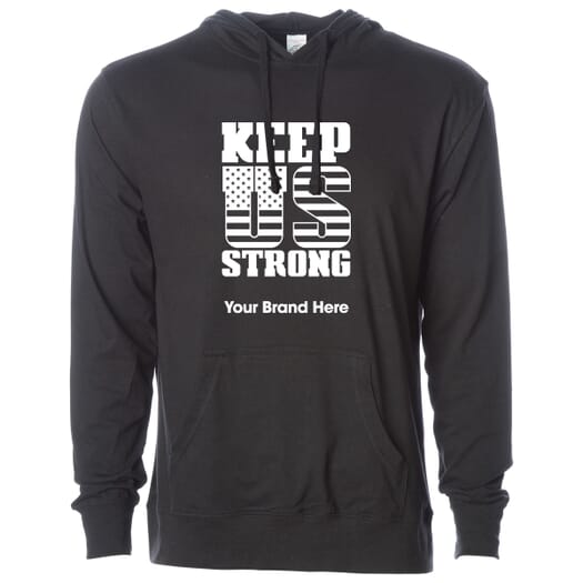 Men's Independent Trading Company Lightweight Jersey Hooded Pullover - Keep US Strong