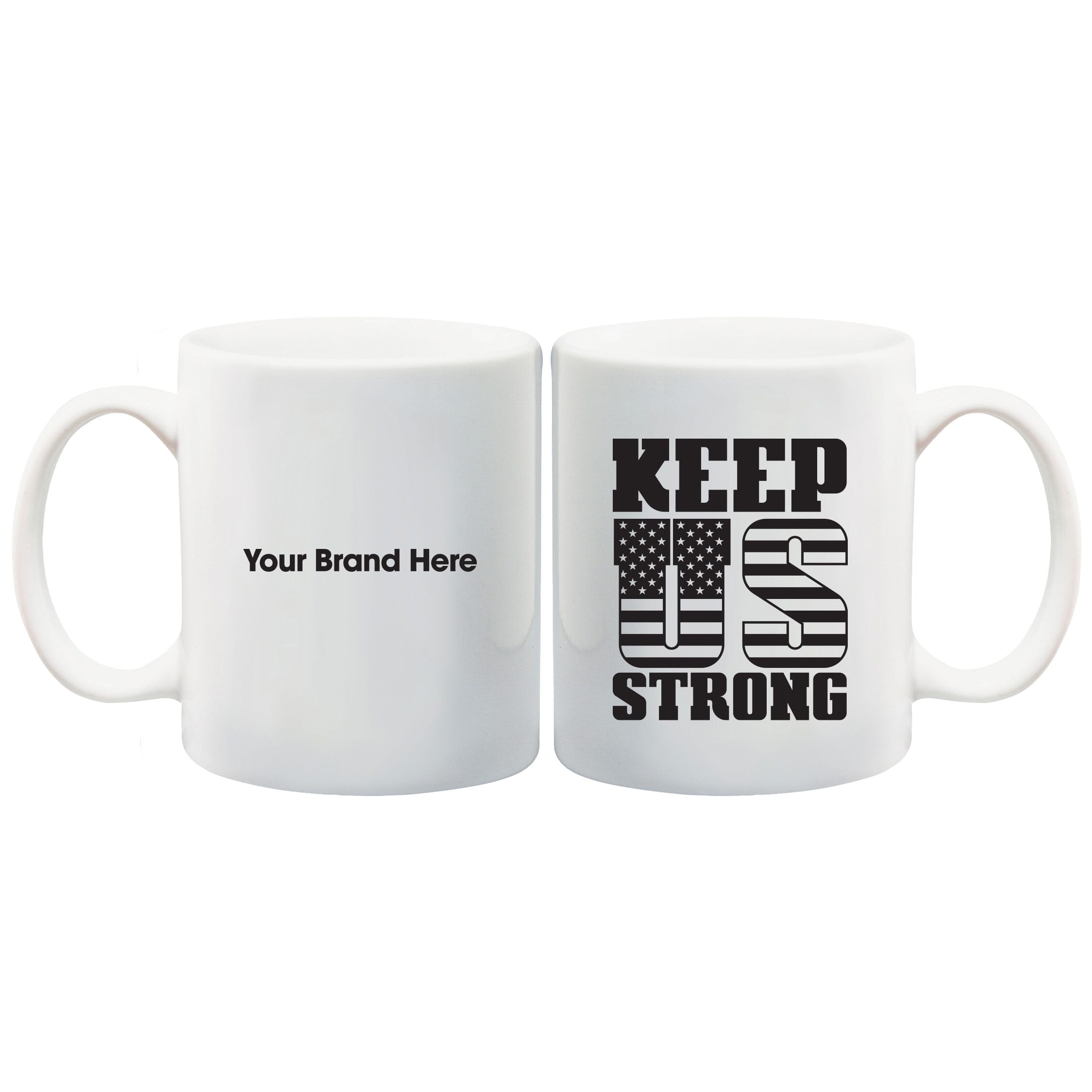 11 Oz White Ceramic Mug Keep Us Strong Promotional Giveaway Crestline