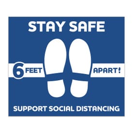 12&quot; x 14&quot; Rectangle- Stay Safe Floor Decal