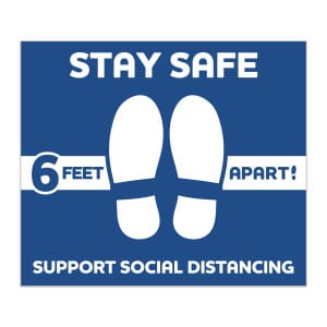 12" x 14" Rectangle- Stay Safe Floor Decal