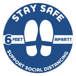 12" Dia Circle- Stay Safe Floor Decal