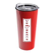 Red double-wall insulated travel with lid