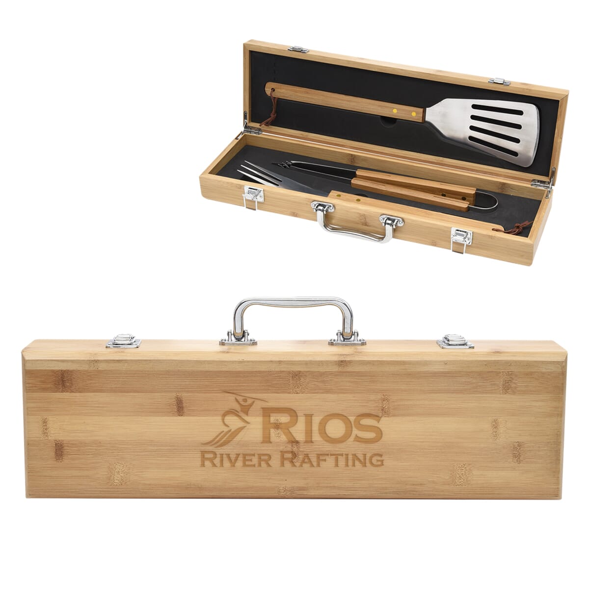 BBQ Set In Bamboo Case