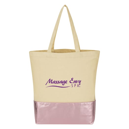 12 oz Cotton Metallic Accent Tote Bag