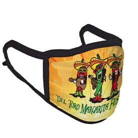 Sublimated 3-Ply Polyester Face Mask with Adjustable Ear Loops
