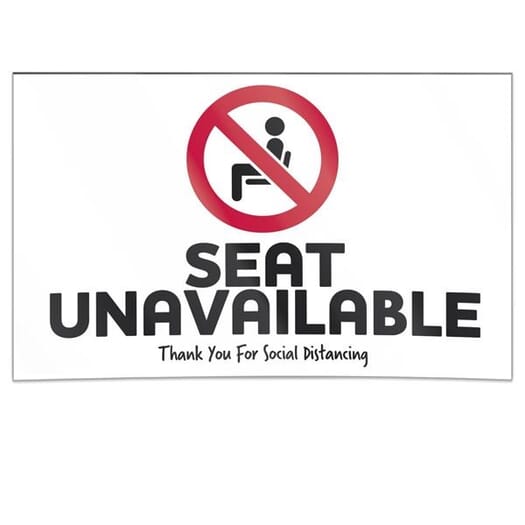 Double-Sided Social Distancing Seat Sign - Seat Unavailable