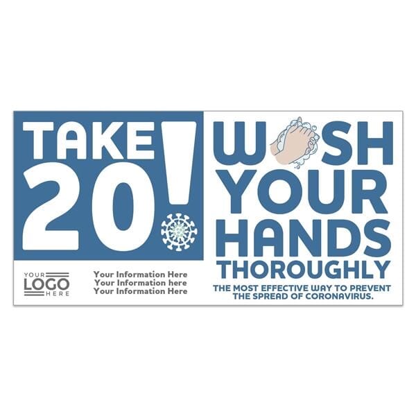 Take 20! Wash Your Hands Stickers with Logo