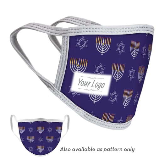 2-Ply Hanukkah Face Mask with Logo - Adult and Youth